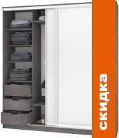 Шкаф-купе Кортекс-мебель Сенатор ШК12-45 Классика ДСП (береза/белый) картинка