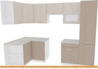 Кухня ВерсоМебель Эко-5 1.3x2.7 левая (крослайн латте/крослайн карамель) картинка