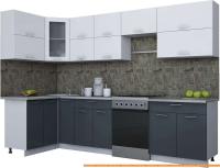 Кухня Интерлиния Мила Gloss 60-12x30 (белый/асфальт глянец) картинка