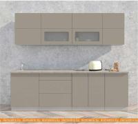 Кухня Интерлиния Мила Матте 2.5 А (луна/луна/травертин серый) картинка