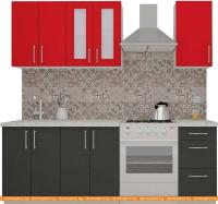 Кухня ВерсоМебель ВерсоЛайн 1-1.6 (красный чили/антрацит) картинка