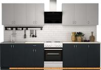 Кухня S-Company Клео лайт 2.6 (антрацит/стальной серый) картинка