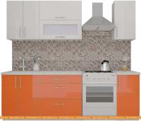 Кухня ВерсоМебель ВерсоЛайн 8-1.9 (белый 001/яркий оранжевый 008) картинка