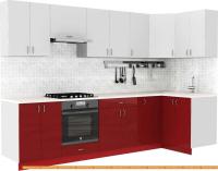 Кухня S-Company Клео глосc 1.2x3.0 правая (бургундский глянец/белый глянец) картинка