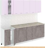 Кухня Кортекс-мебель Корнелия Лира 2.4м (сирень/оникс/марсель) картинка