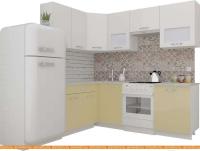 Кухня ВерсоМебель ЭкоЛайт-5 1.4x2.2 правая (белый/персик) картинка