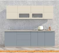 Кухня Интерлиния Мила Матте 2.5 А (слоновая кость/океан/опал светлый) картинка