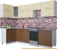 Кухня Интерлиния Мила Gloss 50-12x28 (ваниль/шоколад глянец) картинка