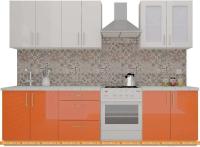 Кухня ВерсоМебель ВерсоЛайн 7-2.2 (белый 001/яркий оранжевый 008) картинка