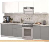 Кухня Кастанье Марта 2.8 (белый глянец/серый пыльный) картинка
