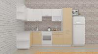 Кухня ВерсоМебель ЭкоЛайт-5 1.3x2.7 правая (белый/капучино) картинка