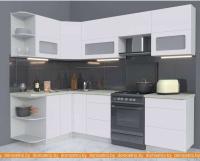 Кухня Интерлиния Мила Матте 1.5x2.6 Б левая (белый-белый-опал светлый) картинка