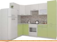 Кухня ВерсоМебель ЭкоЛайт-5 1.2x2.6 левая (белый/нежно-зеленый) картинка