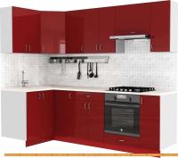 Кухня S-Company Клео глосc 1.2x2.5 левая (бургундский глян./бургундский глян.) картинка