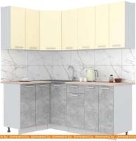 Кухня Интерлиния Мила Лайт 1.2x2.0 (ваниль-бетон-травертин) картинка