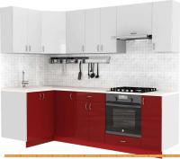 Кухня S-Company Клео глосc 1.2x2.5 левая (бургундский глянец/белый глянец) картинка