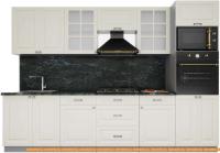 Кухня Интерлиния Мила Деко 3.0 (слоновая кость-слоновая кость-кастилло темный) картинка