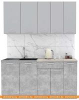 Кухня Интерлиния Мила Лайт 1.7 (серебристый-бетон-бискайская сосна) картинка