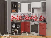 Кухня Vivat Mebel Валерия-М-04 (белый металлик/гранатовый металлик) картинка