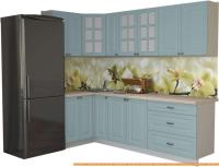 Кухня Интерлиния Мила Деко 1.2x2.5 (океан/травертин серый) картинка