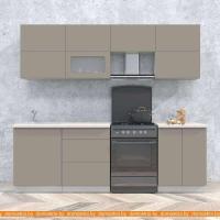 Кухня Интерлиния Мила Матте 2.4 Б (луна/луна/травертин серый) картинка