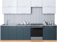 Кухня Интерлиния Мила Gloss 60-28 (белый/асфальт) картинка