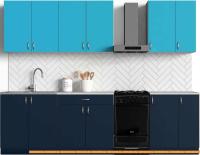 Кухня S-Company Клео колор 2.3 (морской синий/мраморный синий) картинка