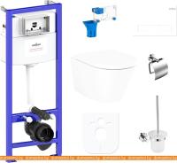 Унитаз Lavinia Boho Relfix Biore Compacto Rimless 9 в 1 97010049 (белый пластик) картинка