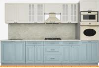 Кухня Интерлиния Мила Деко 3.2 (слоновая кость-океан-опал светлый) картинка