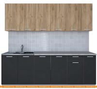 Кухня Интерлиния Мила Лайт 2.3 (дуб золотой-антрацит-дуб бунратти) картинка