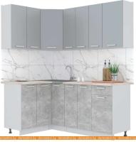 Кухня Интерлиния Мила Лайт 1.2x1.9 (серебристый-бетон-бискайская сосна) картинка