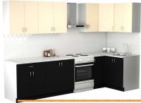 Кухня S-Company Клео лайт 1.2x2.5 правая (черный/песочный) картинка