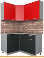 Кухня Интерлиния Мила Лайт 1.2x1.4 (красный-антрацит-кастилло темный) картинка