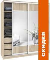 Шкаф-купе Кортекс-мебель Сенатор ШК12 Геометрия ДСП с зеркалом (дуб сонома) картинка