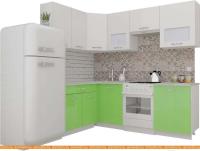 Кухня ВерсоМебель ЭкоЛайт-6 1.4x2.3 левая (белый/яблоко) картинка