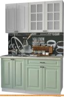Кухня Интерлиния Мила Деко 1.4 А (мята/белый/опал светлый) картинка