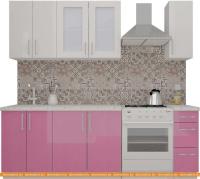 Кухня ВерсоМебель ВерсоЛайн 3-1.7 (белый 001/розовый 011) картинка