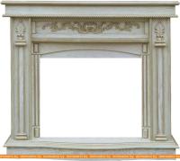 Портал для камина Smolcom Cardinal FS25 (белый дуб, патина золото) картинка