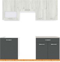 Кухня ВерсоМебель Эко-5 1.9 (дуб крафт белый/антрацит) картинка