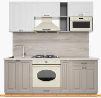 Кухня Интерлиния Мила Деко 2.0 (белый-луна-травертин серый) картинка