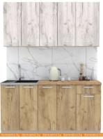 Кухня Интерлиния Мила Лайт 1.6-60 (дуб белый-дуб золотой-дуб бунратти) картинка