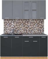 Кухня Интерлиния Мила 17 (антрацит/серебро) картинка