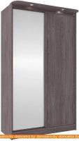 Шкаф-купе Глазов Домашний 1350 ЛДСП с зеркалом (ясень анкор темный) картинка
