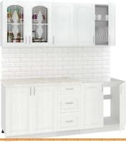 Кухня Кортекс-мебель Корнелия Ретро 2.0м (ясень белый/королевский опал) картинка