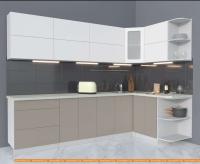 Кухня Интерлиния Мила Матте 1.5x2.8 А правая (белый/луна/опал светлый) картинка