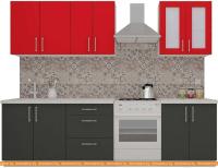 Кухня ВерсоМебель ВерсоЛайн 5-2.1 (красный чили/антрацит) картинка