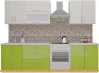 Кухня ВерсоМебель ВерсоЛайн 4-2.2 (белый/лайм яркий) картинка