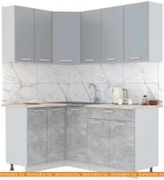 Кухня Интерлиния Мила Лайт 1.2x1.8 (серебристый-бетон-бискайская сосна) картинка