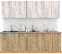 Кухня Интерлиния Мила Лайт 2.8 (дуб белый-дуб золотой-дуб бунратти) картинка