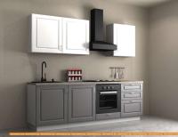 Кухня ЗОВ Темпо прямая 2.4 м (белый/серый) картинка